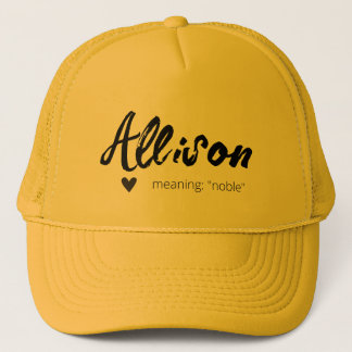 Casquette Allison Nom Signification Minimal moderne Black Gi