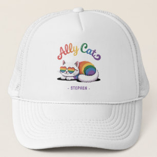 Casquette Ally Cat - Cute White Cat LGBTQ Pride (2)