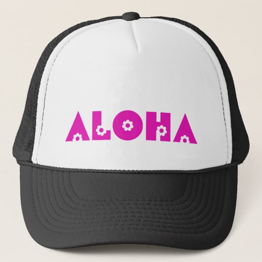 Casquette Aloha en fleurs roses (Devant)