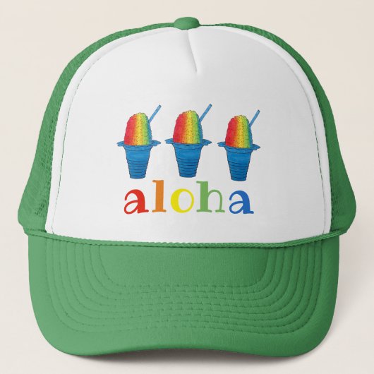 Casquette ALOHA Hawaii Hawaii rasage arc-en-ciel rasé glace  (Devant)