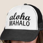 Casquette Aloha Mahalo Hawaïen classique<br><div class="desc">Trucker Hat Surfer Beach Style - Classic Aloha Mahalo Hawaiian Trucker Hat. — DÉTAILS DU PRODUIT : Réglable de 17" à 24". 100% mousse de polyester avant. Large zone pour votre design. 100% nylon maille dos vous garde cool. Disponible en 11 combinaisons de couleurs Type de papier : Finition mate....</div>