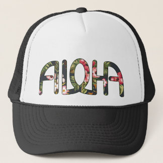 Casquette Aloha noir tropical