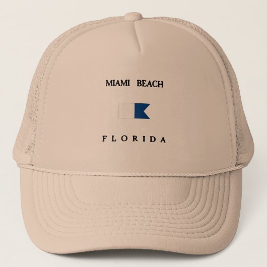 Casquette Alpha drapeau de piqué de Miami Beach la Floride (Devant)