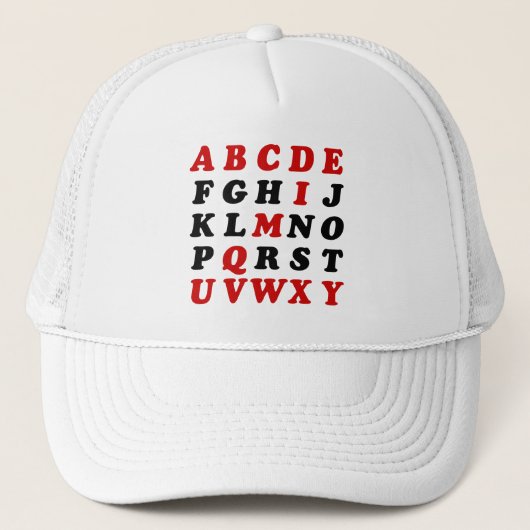 Casquette Alphabet anglais (Devant)