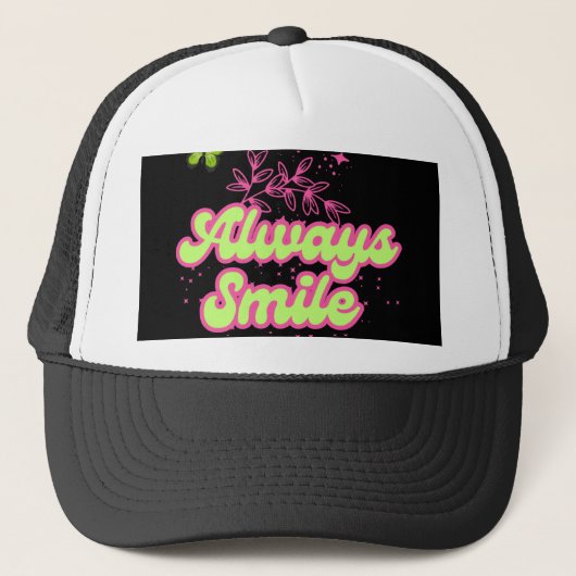 Casquette Always smile positive quote instant download  (Devant)