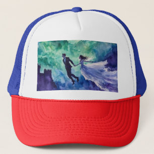 Casquette Amants volants - Peinture à l'aquarelle