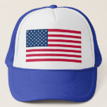 Casquette American Flag Trucker Hat USA<br><div class="desc">USA Flag Trucker Hats - Etats-Unis d'Amérique - Drapeau - Patriotique - Jour de l'Indépendance - 4 juillet - Personnalisable - Choisissez / Ajoutez votre texte / Couleur / Image unique - Faites votre Casquette spécial / Cadeau - Redimensionnez et déplacez ou supprimez et ajoutez des éléments / image avec...</div>