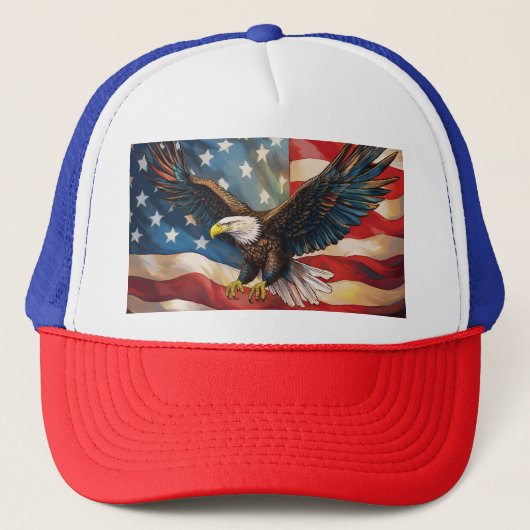 Casquette American Flag with Bald Eagle (Devant)