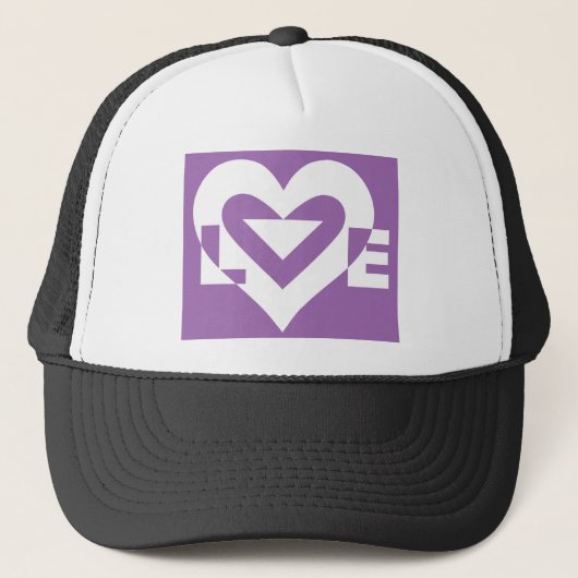 Casquette Amour blanc sur violet (Devant)