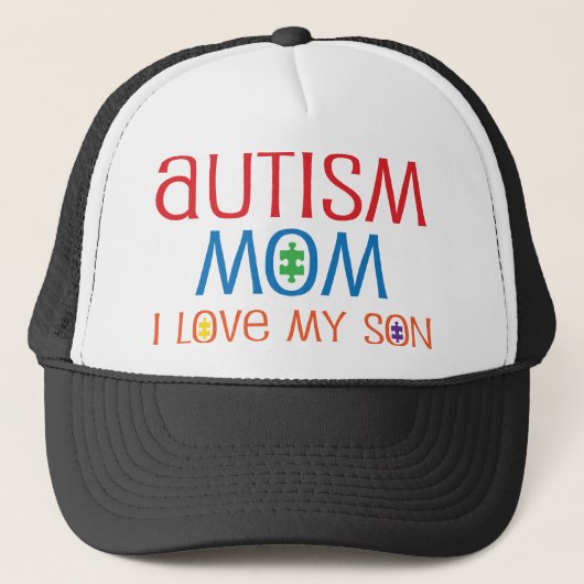 Casquette Amour de la maman I d'autisme mon fils (Devant)