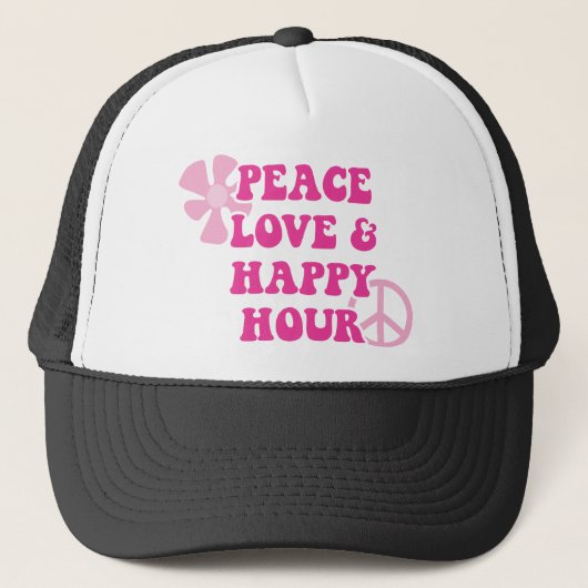 Casquette Amour de paix et heure heureuse (Devant)