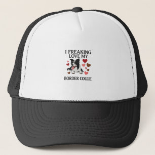 Casquette Amour fou pour Border Collie Dog Hearts_1