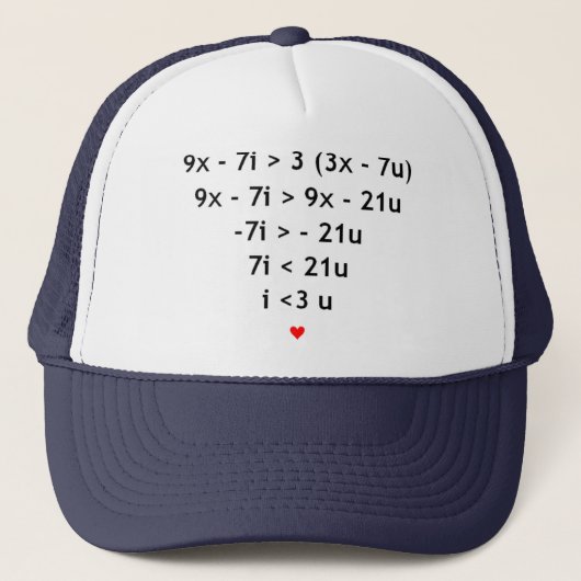Casquette Amour mathématique (Devant)