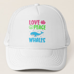 Casquette Amour Paix Baleines mignonnes Animaux de mer Balei