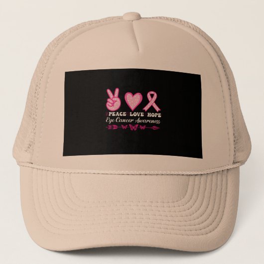 Casquette amour paix espoir oeil cancer du sein (Devant)