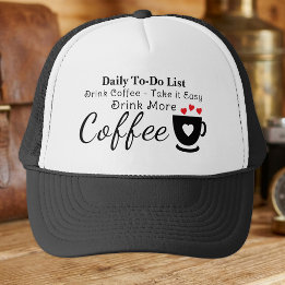 Casquette Amoureux du café, prenez ça cool en noir