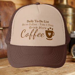 Casquette Amoureux du café, prenez ça cool marron