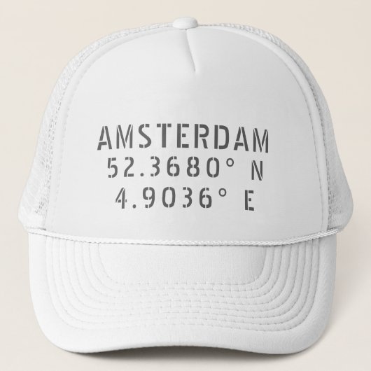 Casquette Amsterdam Latitude Longitude (Devant)