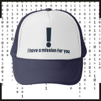 Amusant joueur casquette, mission point d'exclamat