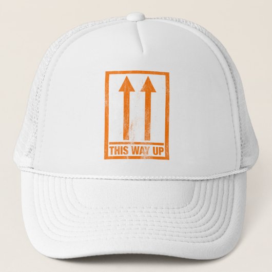 Casquette amusant signe "This way up" (Devant)