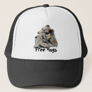 Casquette Amusants Free Hugs Aquarelle Ours Se serrant