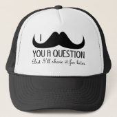 Casquette Amusement cool Je vous moustache une question Noir (Devant)