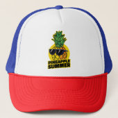 Casquette Ananas soleil : Vibes d'été avec lunettes de solei (Devant)