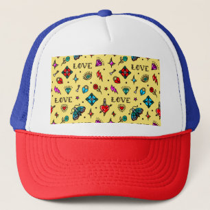 Casquette Ancien Motif de tatouage de l'école
