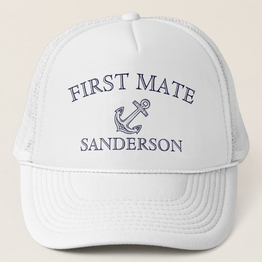 Casquette Ancre Nautical First Mate Nom du bateau Base-ball (Devant)