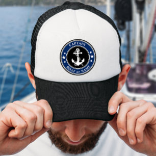 Casquette Ancre nautique et corde Nom du capitaine ou bateau
