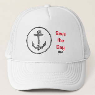 Casquette Ancre personnalisée "Seas the Day"