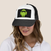 Casquette Android Robot Icon Mustache sur noir (En situation)