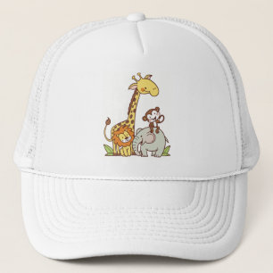 Casquette Animaux caricaturaux mignons - Giraffe, Lion & Sin