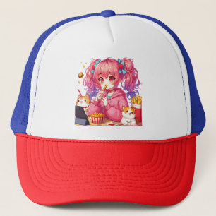 Casquette Anime Bliss : Fille, Pommes de terre et Animal de 