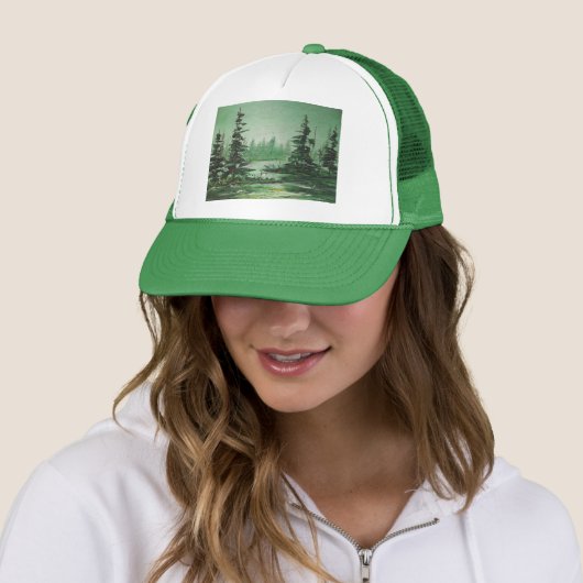 Casquette Ann Hayes Peinture Forêt Verte (En situation)