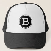 Casquette Anneau blanc Cercle noir Monogramme (Devant)