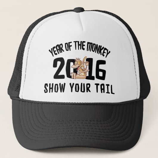 Casquette Année du singe 2016 - montrez votre queue (Devant)