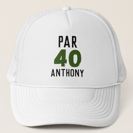 Casquette Anniversaire Golfer Funny 40e heureux papa Par (Devant)