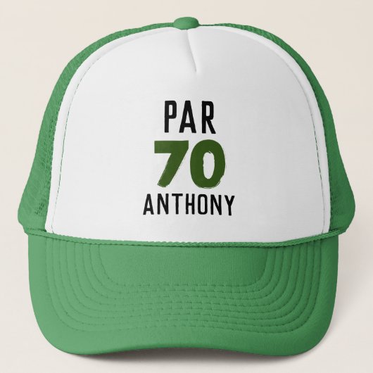Casquette Anniversaire Golfer Funny 70e heureux papa Par (Devant)