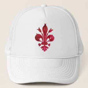 Casquette ANTIQUE FLEUR ROUGE DE LIS EN Héraldique BLANC