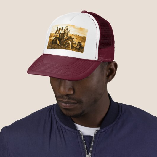 CASQUETTE APACHES ET GERONIMO CONDUISANT UNE AUTOMOBILE (En situation)