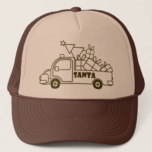 Casquette Aperçu camion de Noël Père Noël vue côté voiture (Devant)