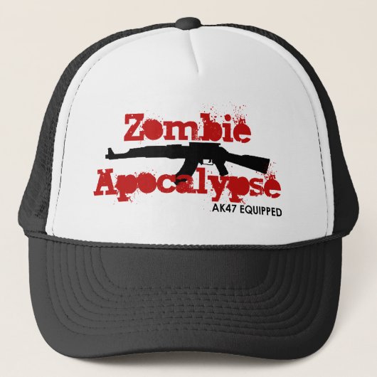 Casquette Apocalypse AK47 de zombi équipé (Devant)