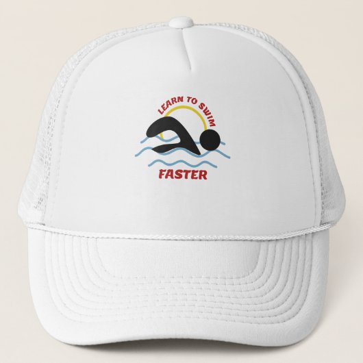 Casquette Apprendre à Nager Plus Vite - Conception de Nageur (Devant)