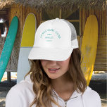 Casquette Après Surf Club Turquoise Surfers Social Crest<br><div class="desc">Après le Surf Club, Turquoise club de surf social crest, chapeau. Personnalisez avec l'année de votre rassemblement de surfs, le nom de la plage et l'emplacement. Parfait pour un voyage de surf en groupe ou pour une soirée thématique après surf ou un bachelor / bachelorette. Conçu pour correspondre à notre...</div>