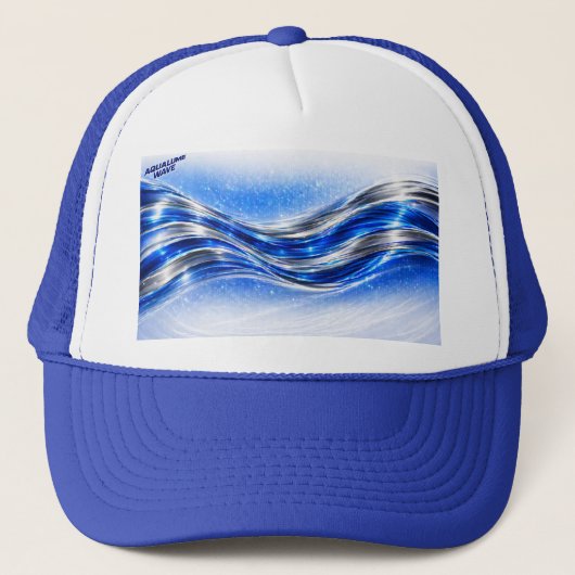 Casquette Aqualume Flow - Tasse Énergie Vague Bleu Argent (Devant)