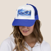 Casquette Aqualume Flow - Tasse Énergie Vague Bleu Argent (En situation)