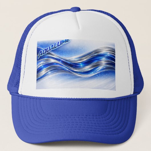 Casquette Aqualume Flow - Tasse Énergie Vague Bleu Argent (Devant)