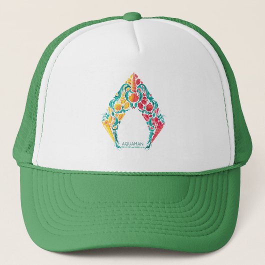 Casquette Aquaman | Logo Aquaman & Mera sur le thème du coqu (Devant)