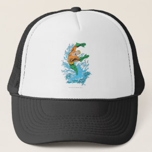 Casquette Aquaman saute dans la vague